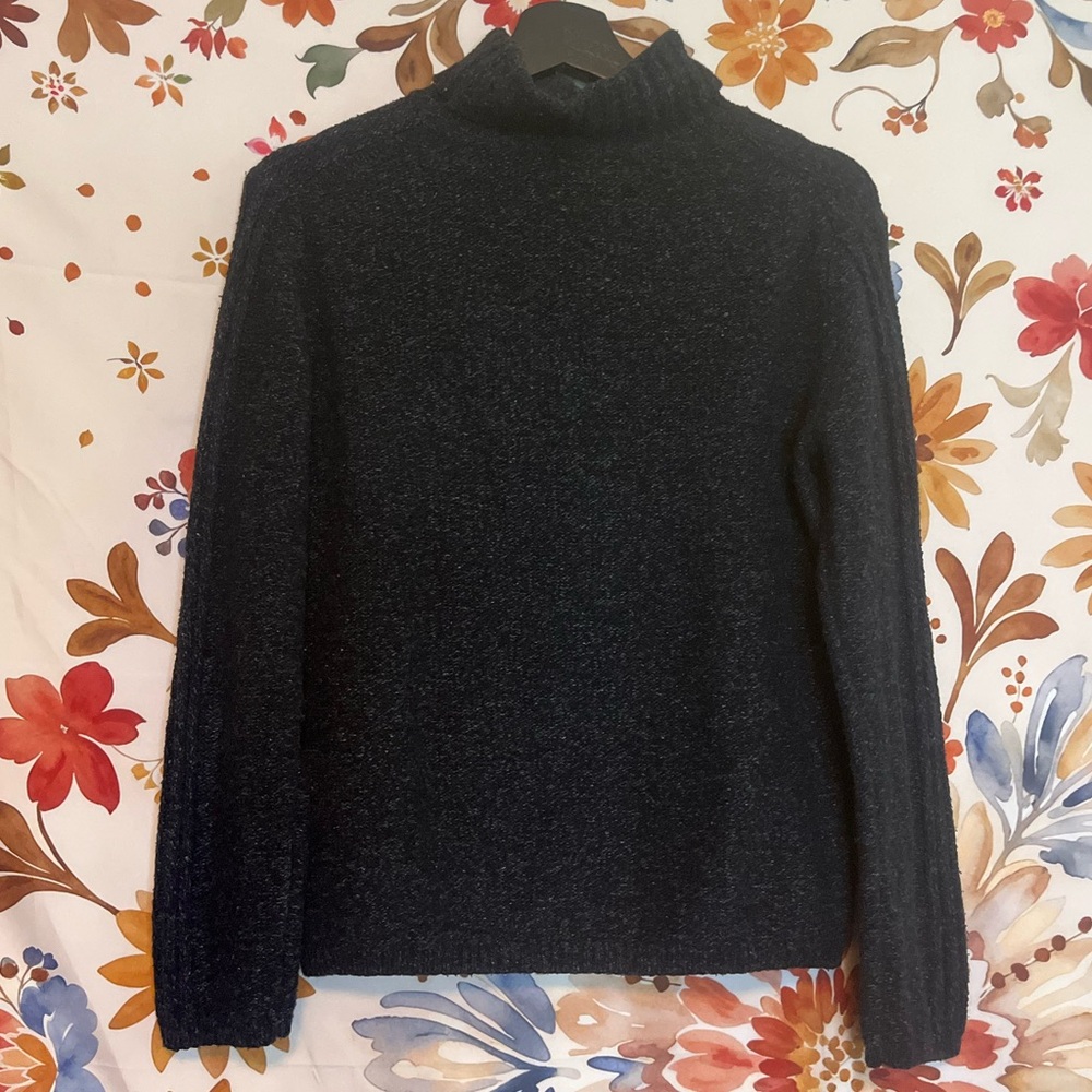 Sundance MP Dark Grey Knit Fall Winter Preppy City Office Turtleneck Sweater